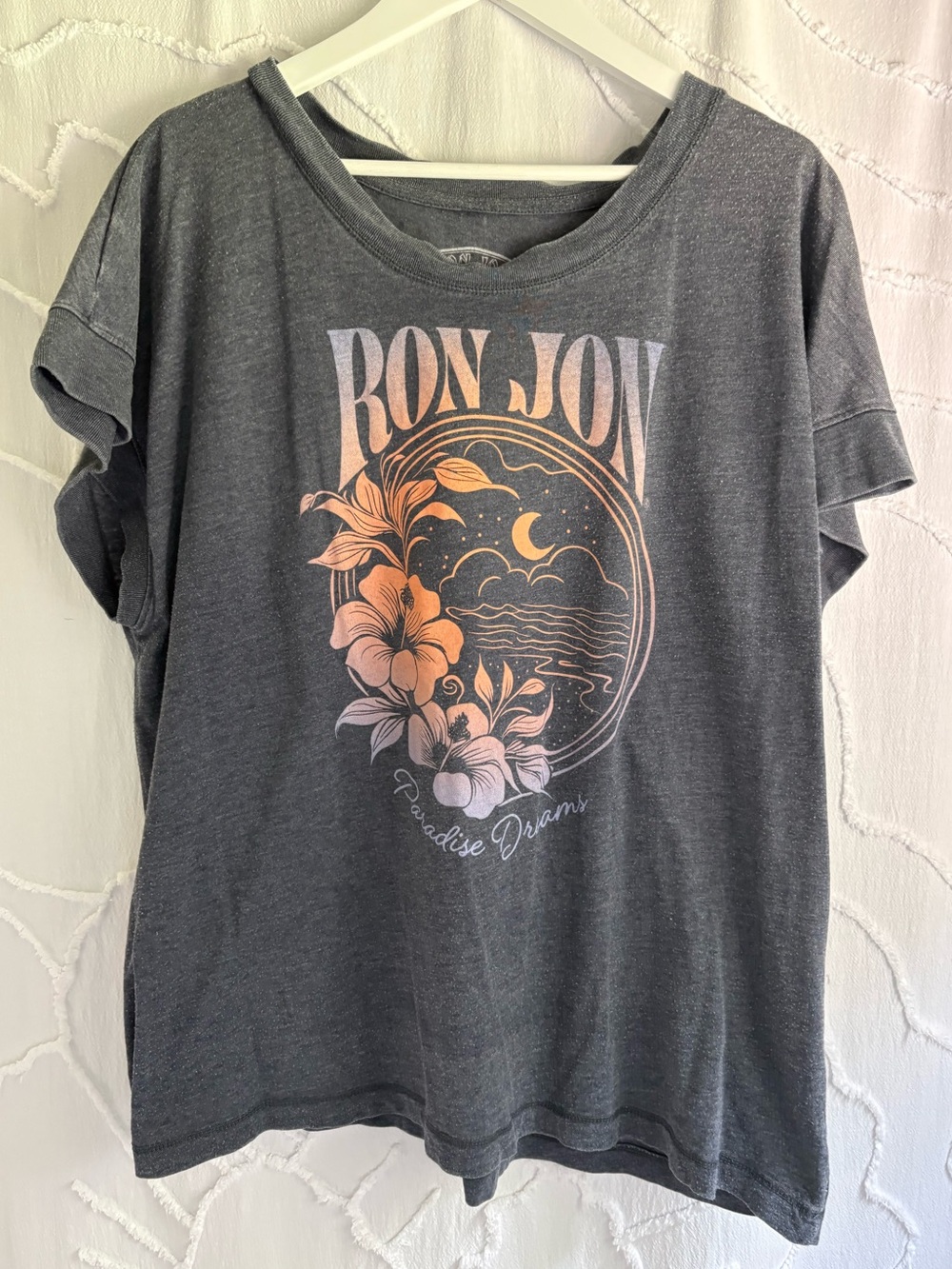 Ron Jon Surf Shop Paradise Dreams Graphic Tee Gray 2XL Beach Tropical Shirt